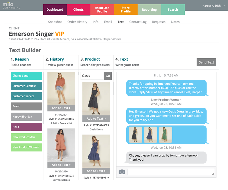 CLIENTELING - Text Builder