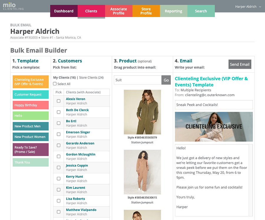 CLIENTELING - Bulk Email Builder