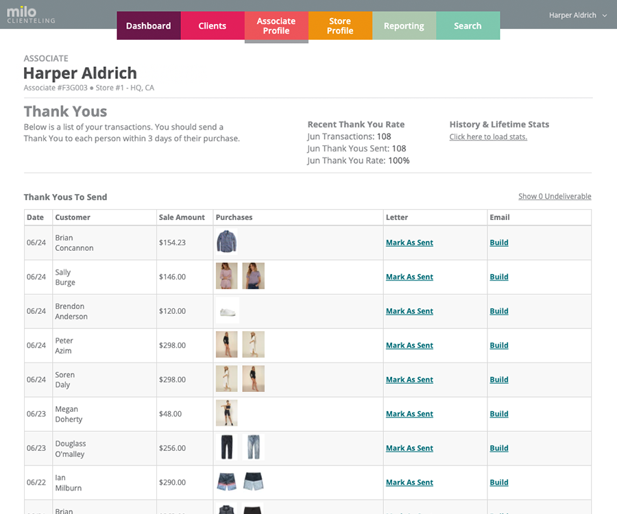 CLIENTELING - Thank Yous