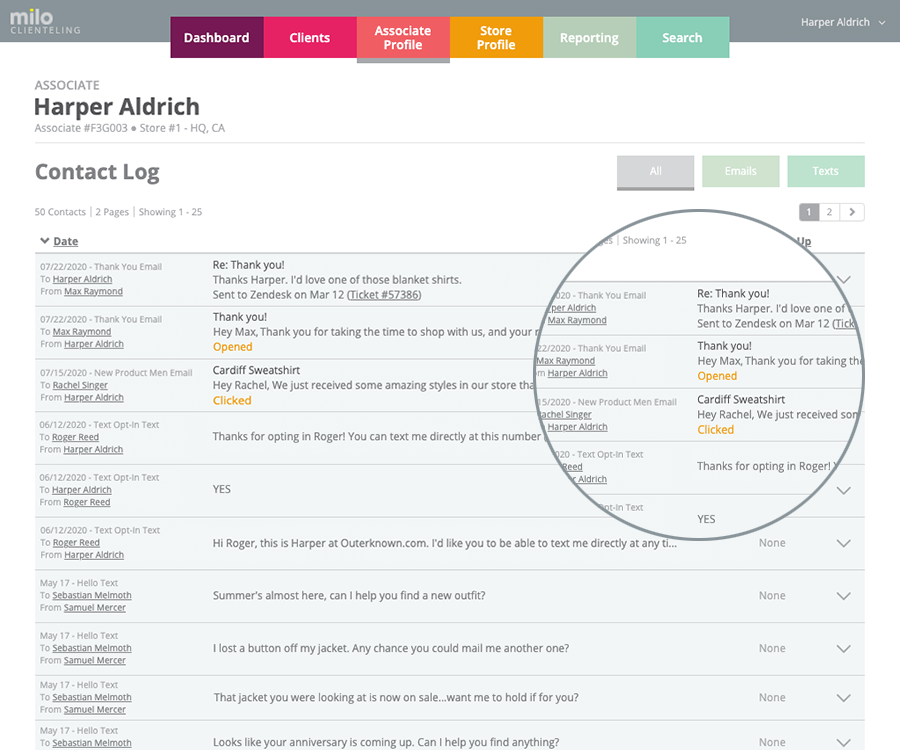 CLIENTELING - Contact Log