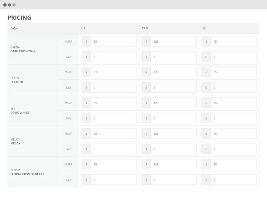 PIM - Pricing