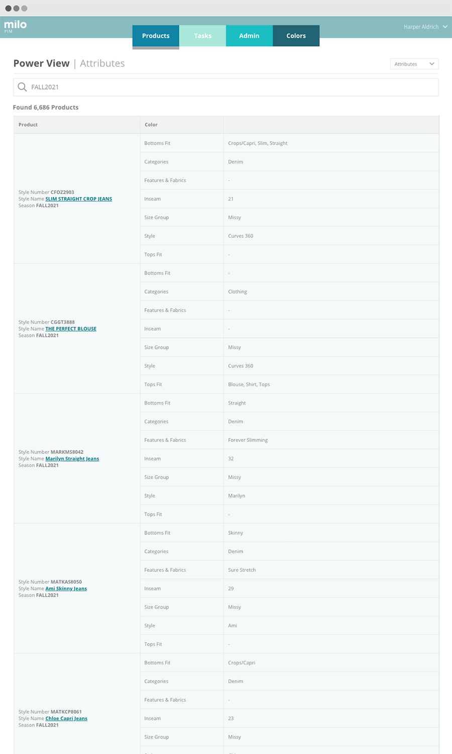 PIM - Power View: Attributes